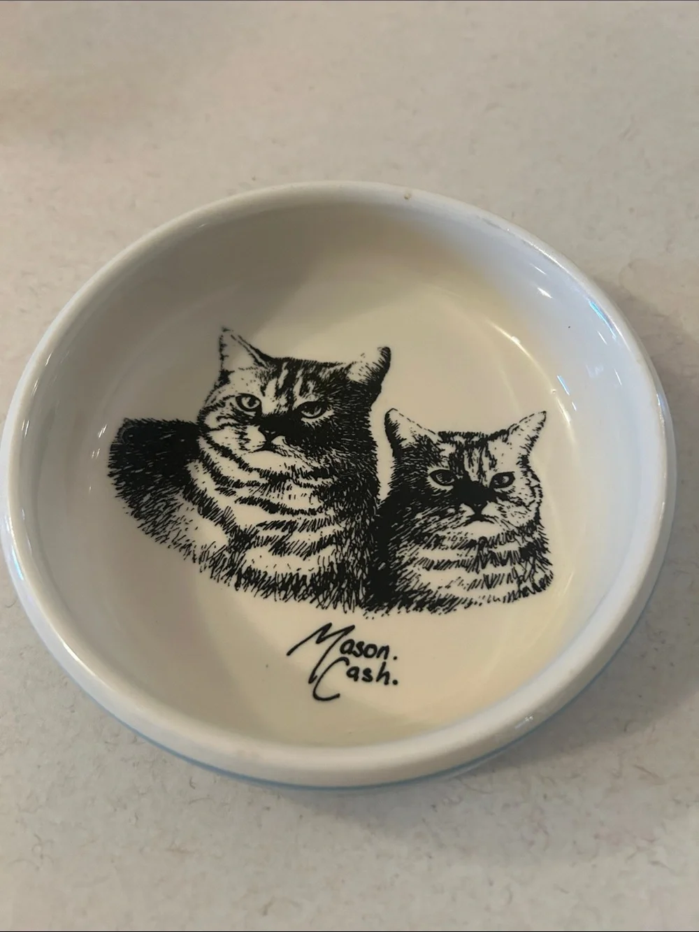 Mason Cash Ceramic Cat Dish Food Bowl Vintage Made in England Great Condition